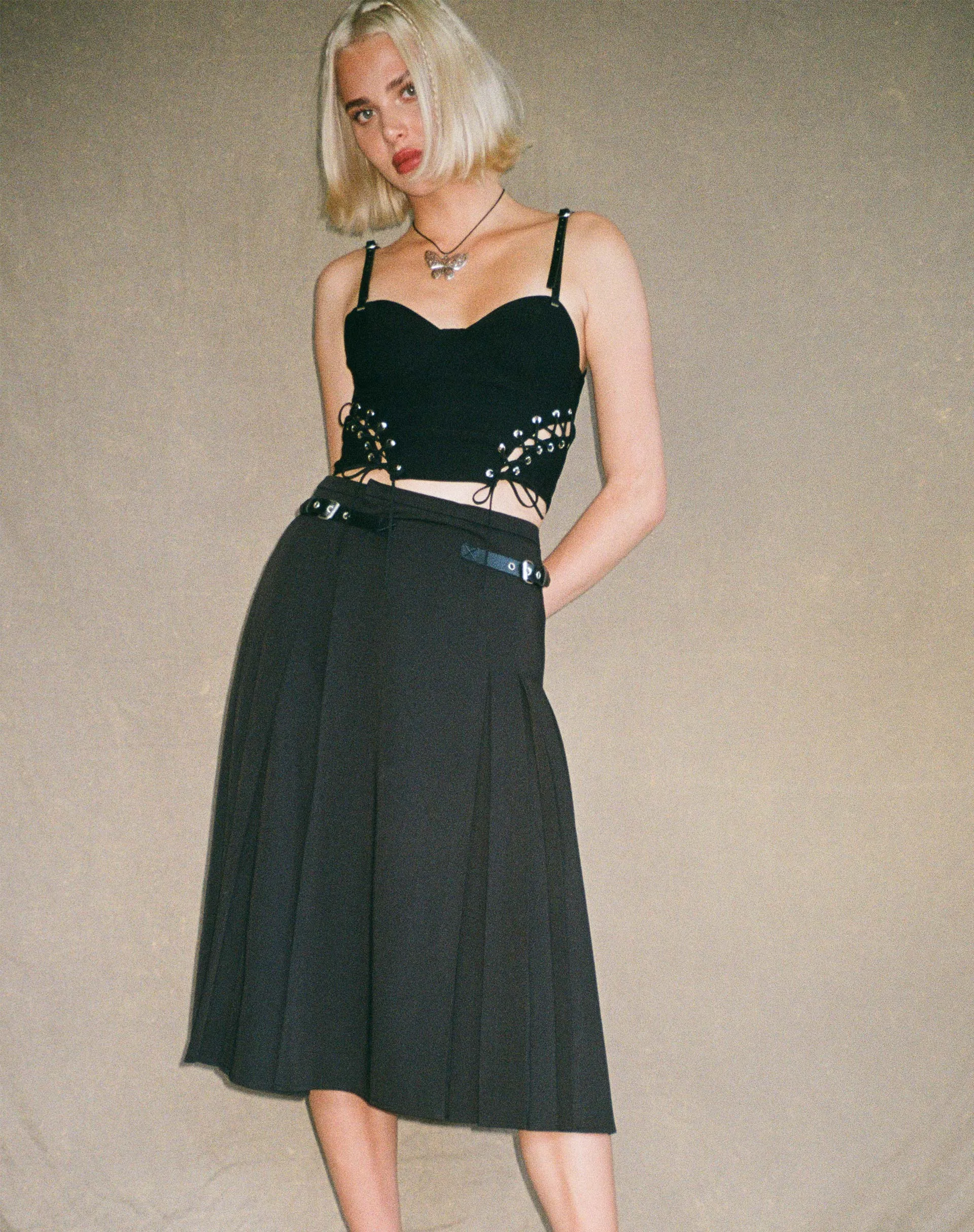 Kozani Midi Skirt in Black sold by Motel Rocks product image thumbnail 2