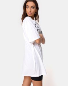 Sunny Kiss Tee in White with Cherub sold by Motel Rocks