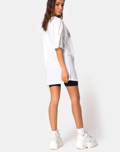 Sunny Kiss Tee in White with Cherub sold by Motel Rocks