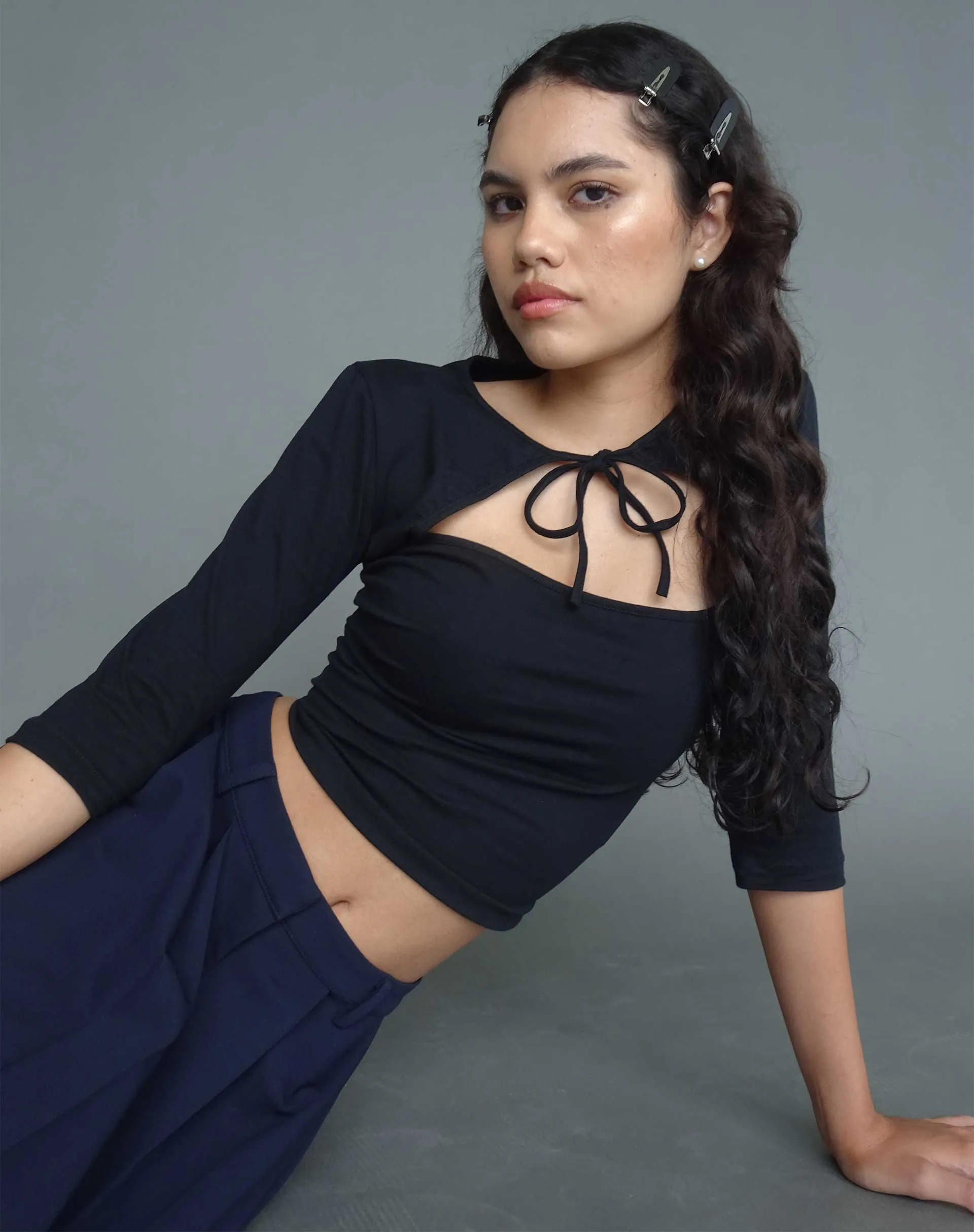 Neha Crop Top in Black sold by Motel Rocks