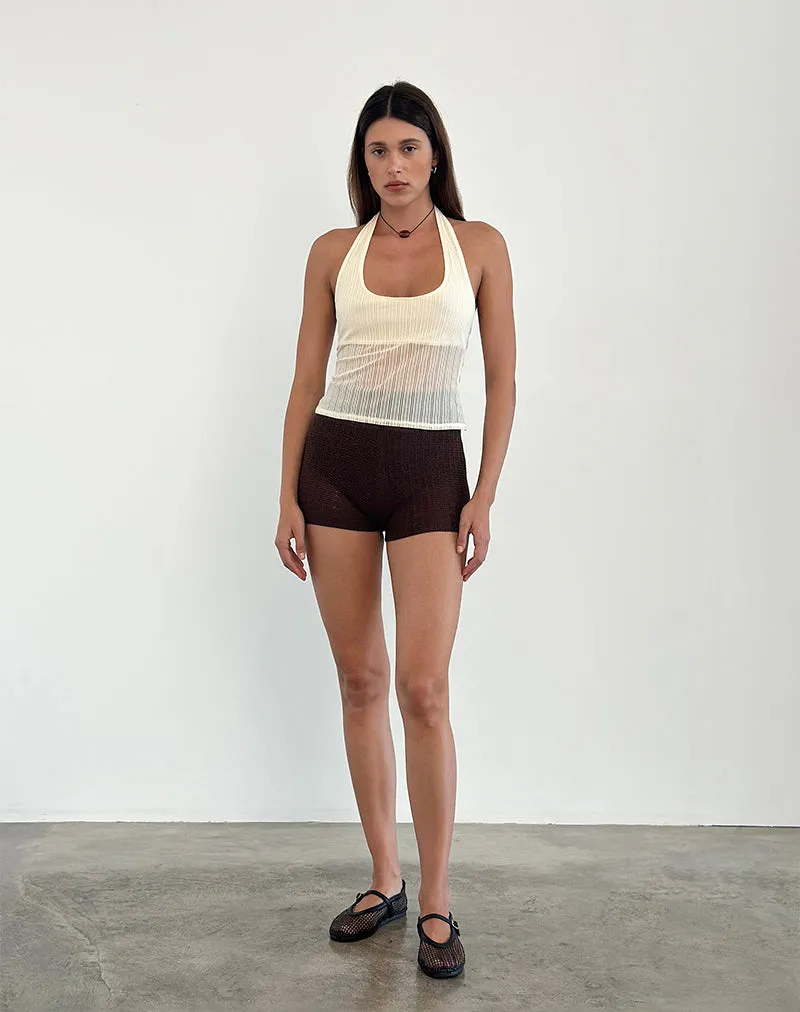 Elagia Top in Sheer Texture Ivory sold by Motel Rocks product image thumbnail 4