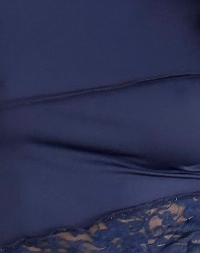 Lucca Long Sleeve Top in Slinky Lace Navy Blue sold by Motel Rocks product image thumbnail 4