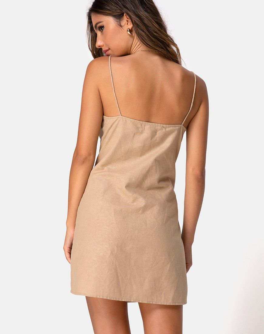 Kaira Slip Dress in Taupe sold by Motel Rocks product image thumbnail 2