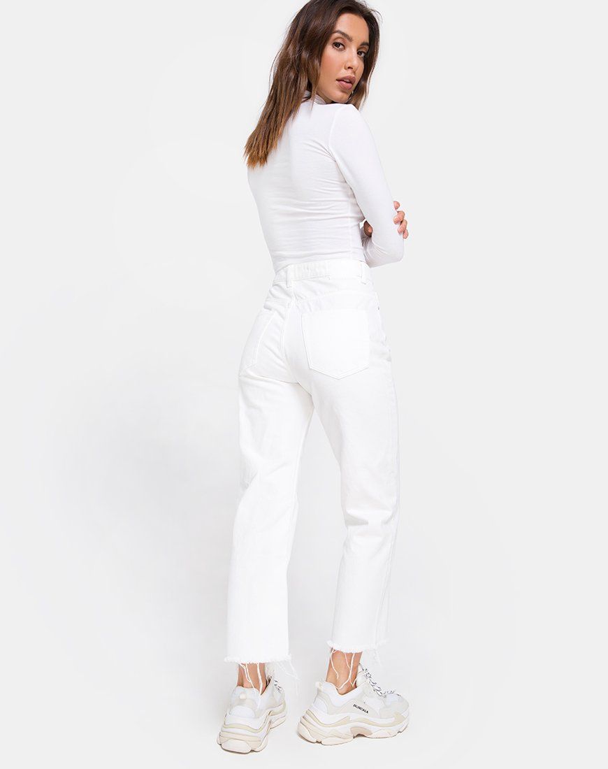 Lara Crop in White with Angel Embro sold by Motel Rocks product image thumbnail 5