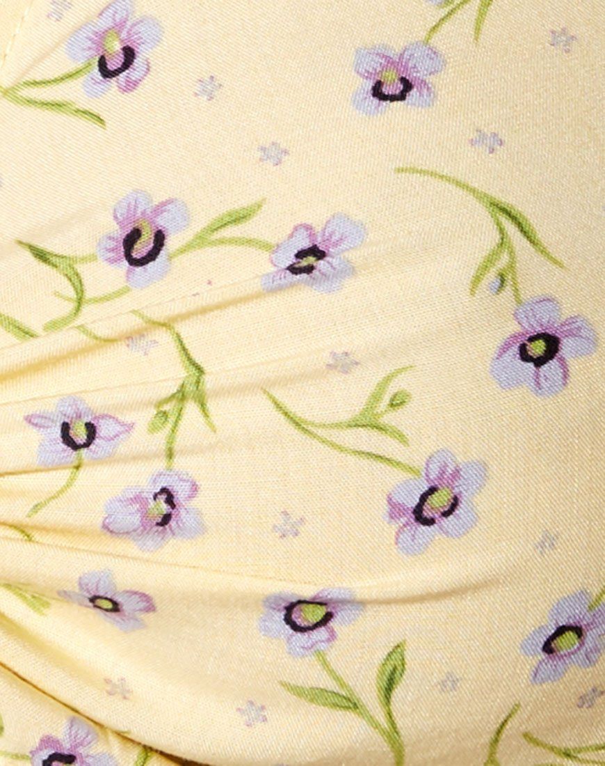 Raeto Crop Top in Wild Flower Lemon Drop sold by Motel Rocks product image thumbnail 5
