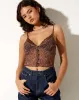 Yena Crop Top in Flower Garden Brown sold by Motel Rocks