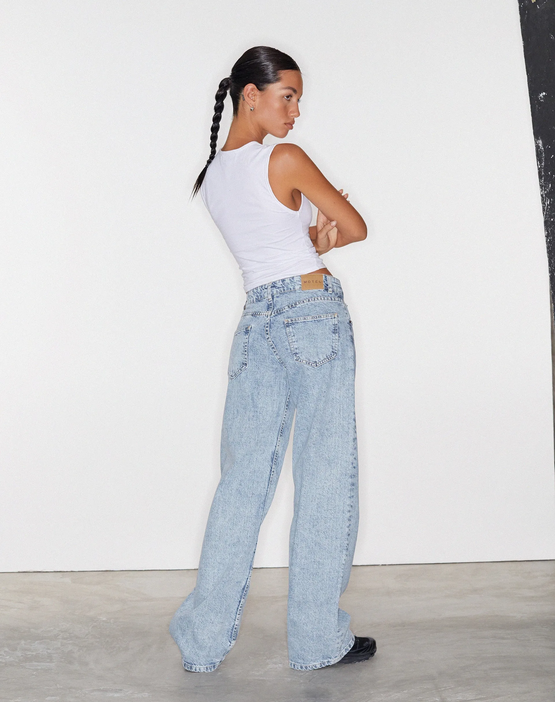Low Rise Parallel Jeans in 80s Light Blue Wash sold by Motel Rocks product image thumbnail 5