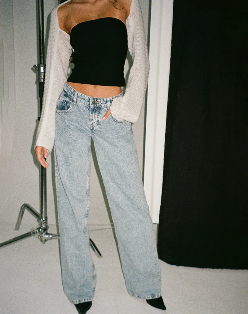 Low Rise Parallel Jeans in 80s Light Blue Wash sold by Motel Rocks