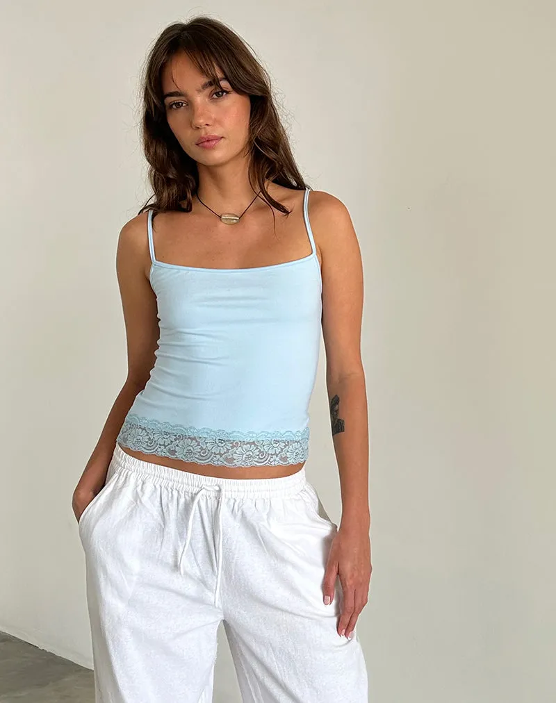 Vikha Vest Top in Soft Slinky Blue sold by Motel Rocks product image thumbnail 2