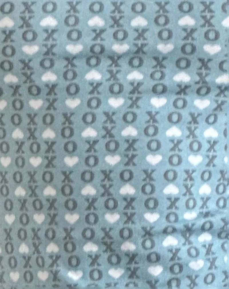 Riniko Mini Dress in Powder Blue XO Heart Print with White Binding sold by Motel Rocks product image thumbnail 5