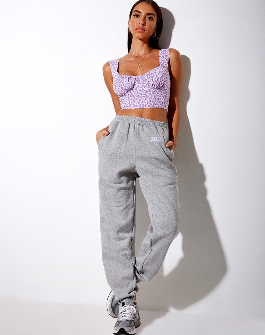 Gladis Vest Top in Ditsy Rose Lilac sold by Motel Rocks product image thumbnail 5