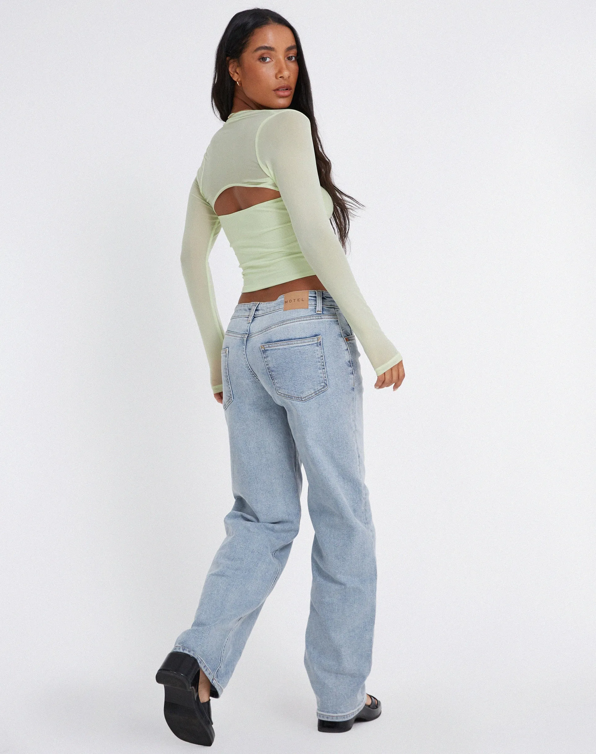 Kouna Bandeau Crop Top and Shrug Set in Shadow Lime sold by Motel Rocks product image thumbnail 5