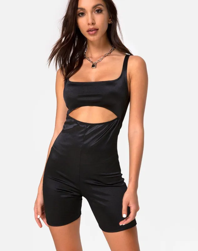 Kez Unitard in Black sold by Motel Rocks