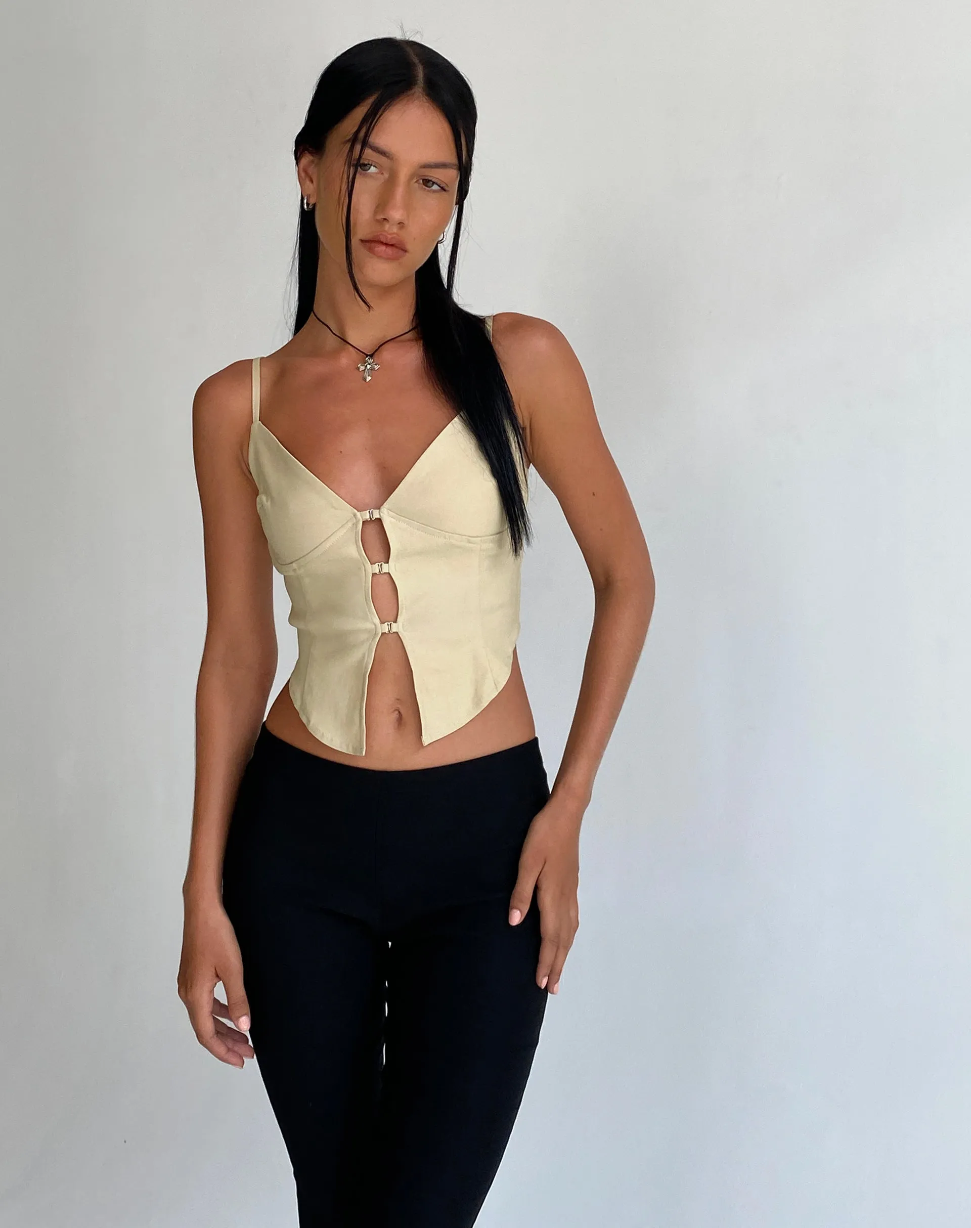 Oleta Cami Top in Cream sold by Motel Rocks