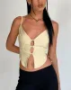 Oleta Cami Top in Cream sold by Motel Rocks