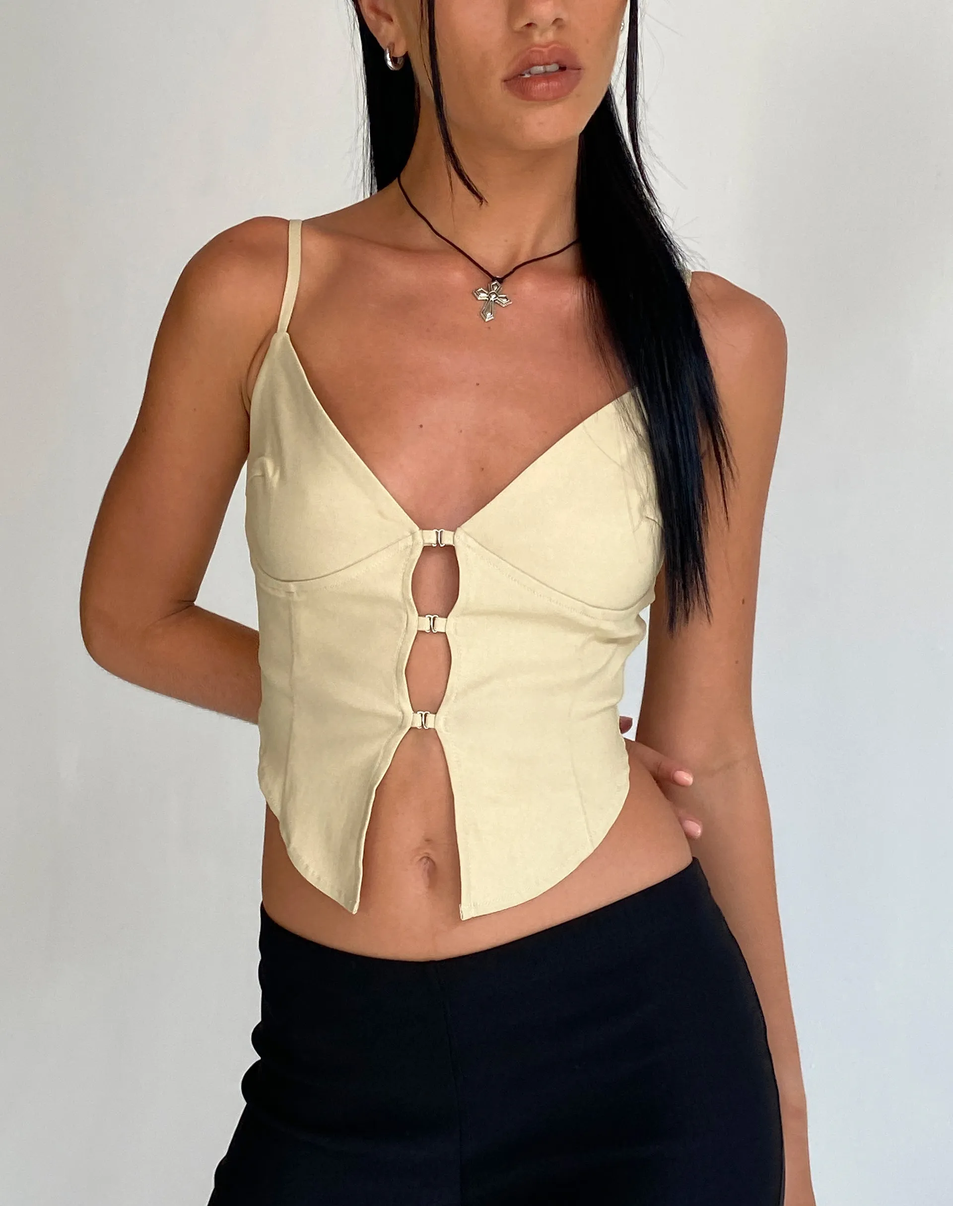 Oleta Cami Top in Cream sold by Motel Rocks product image thumbnail 2