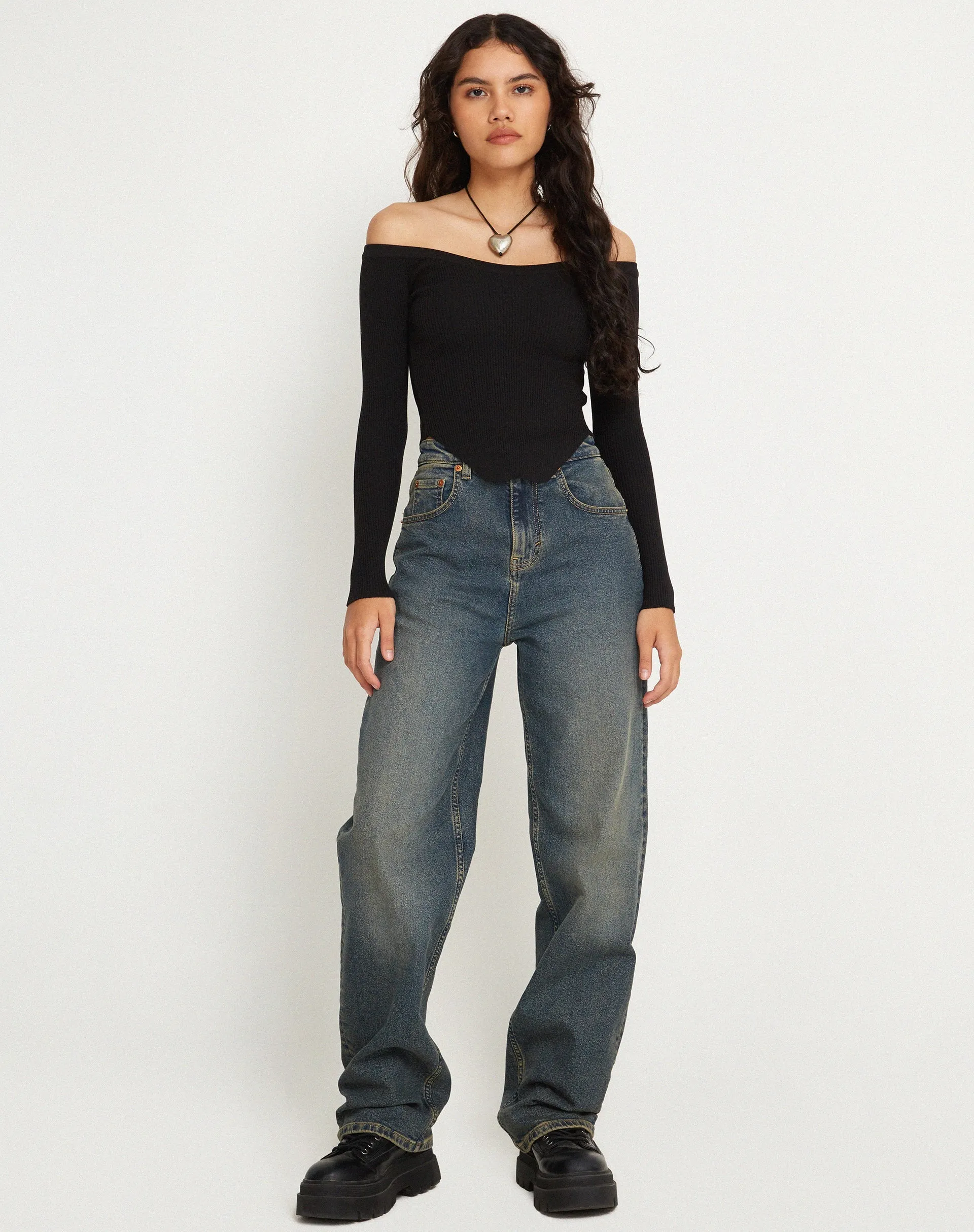 Elsie Bardot Top in Black sold by Motel Rocks product image thumbnail 3