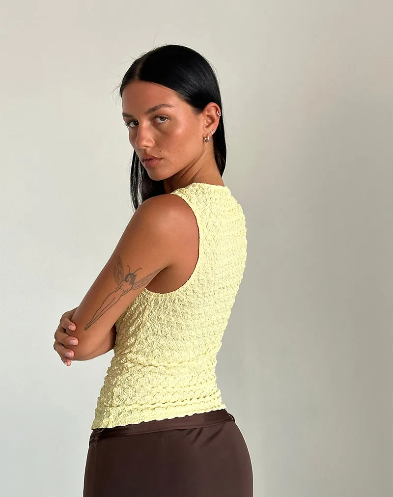 Mohala Top in Bubble Knit Soft Yellow sold by Motel Rocks product image thumbnail 4
