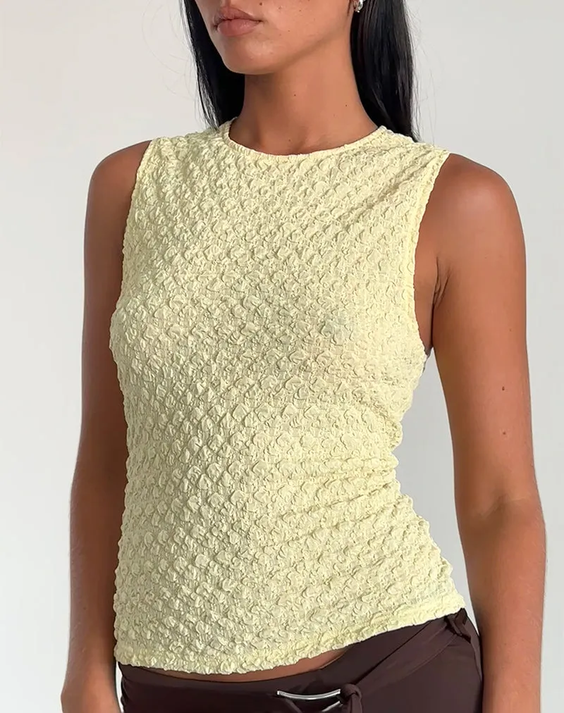 Mohala Top in Bubble Knit Soft Yellow sold by Motel Rocks product image thumbnail 3