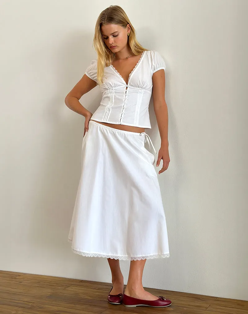 Ilias Corset Top in Poplin White sold by Motel Rocks product image thumbnail 2