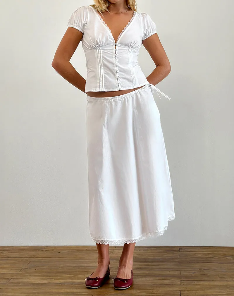 Ilias Corset Top in Poplin White sold by Motel Rocks product image thumbnail 4