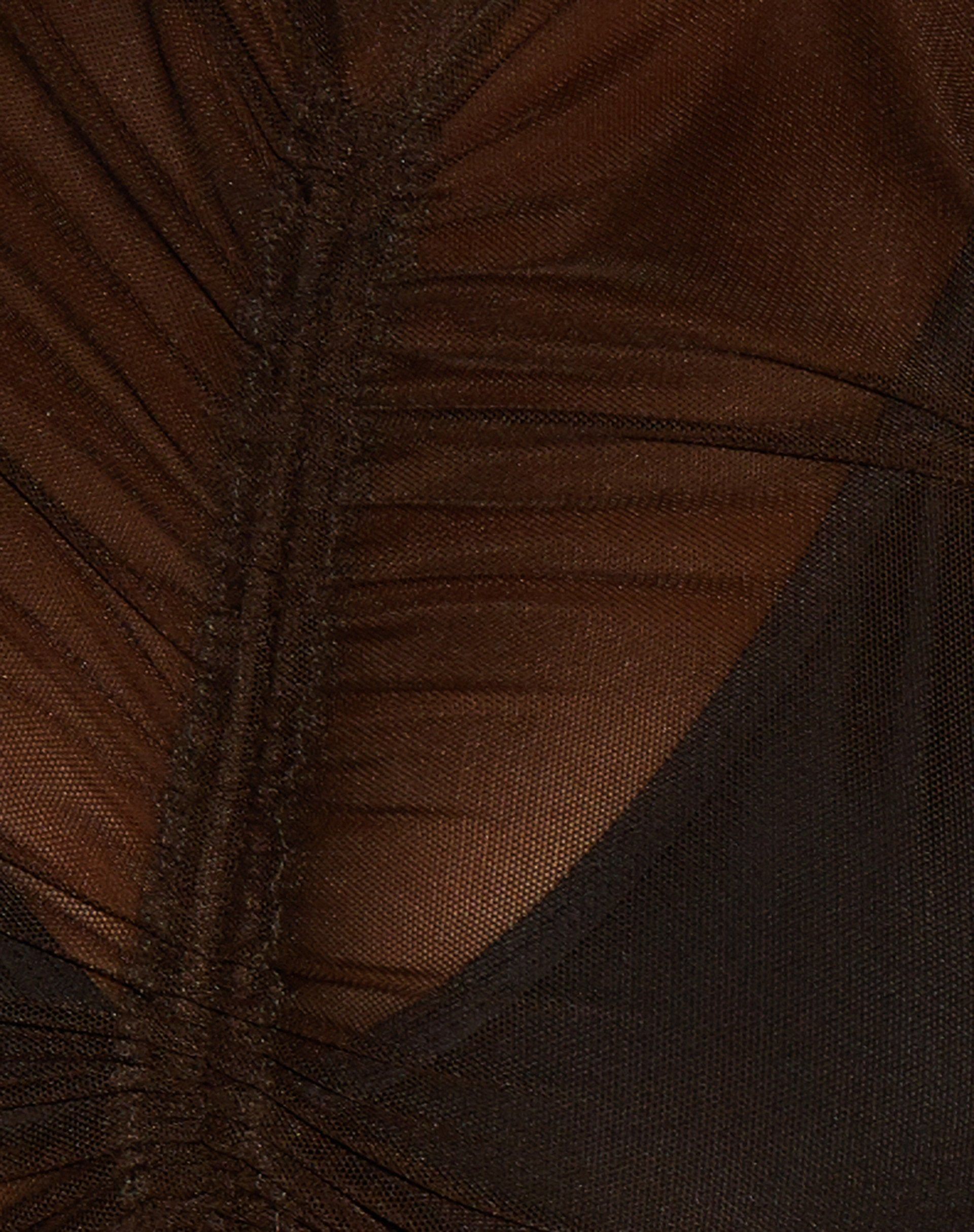 Sauja Crop Top in Mesh Chocolate sold by Motel Rocks