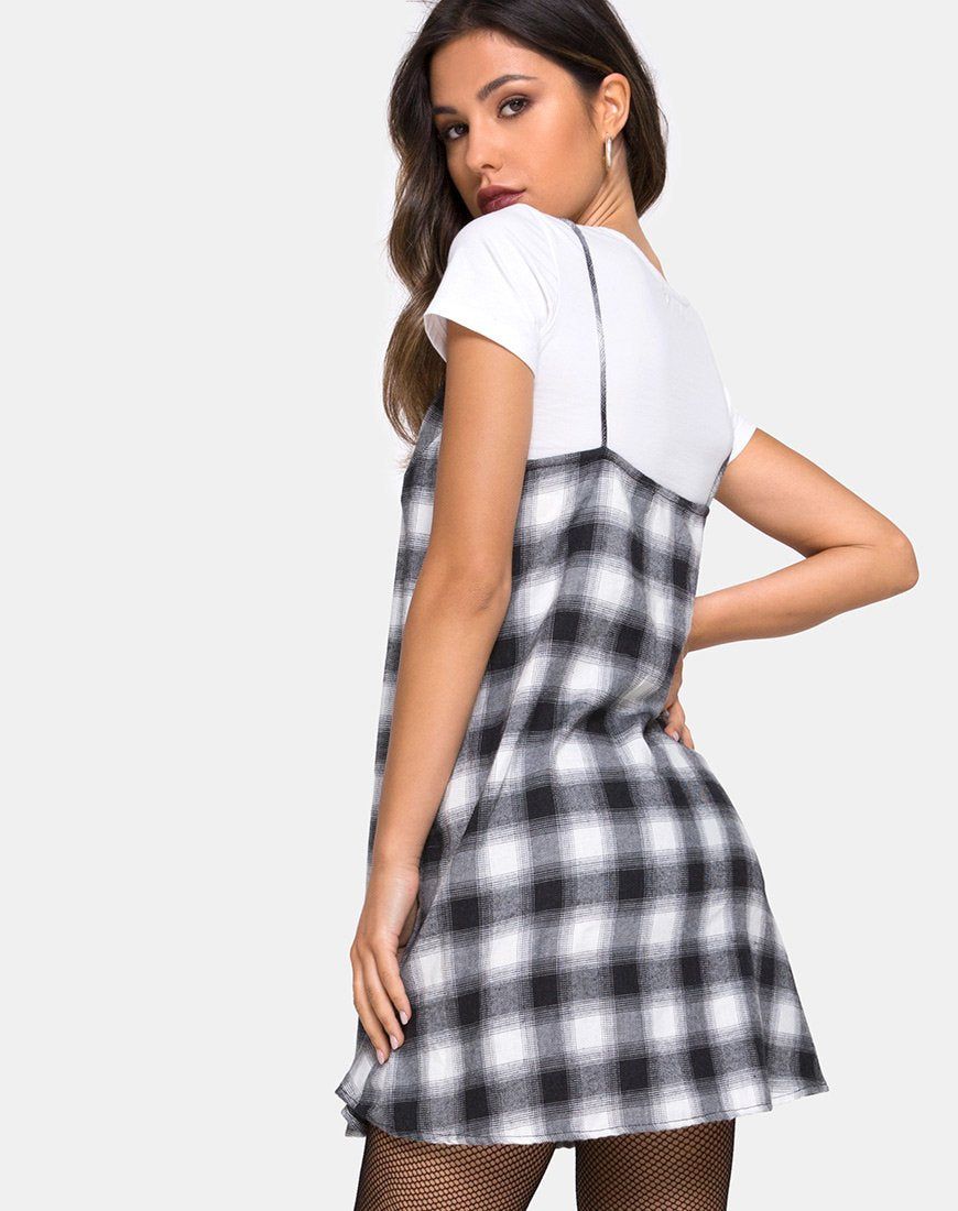Sanna Dress in Plaid Black and White sold by Motel Rocks product image thumbnail 2