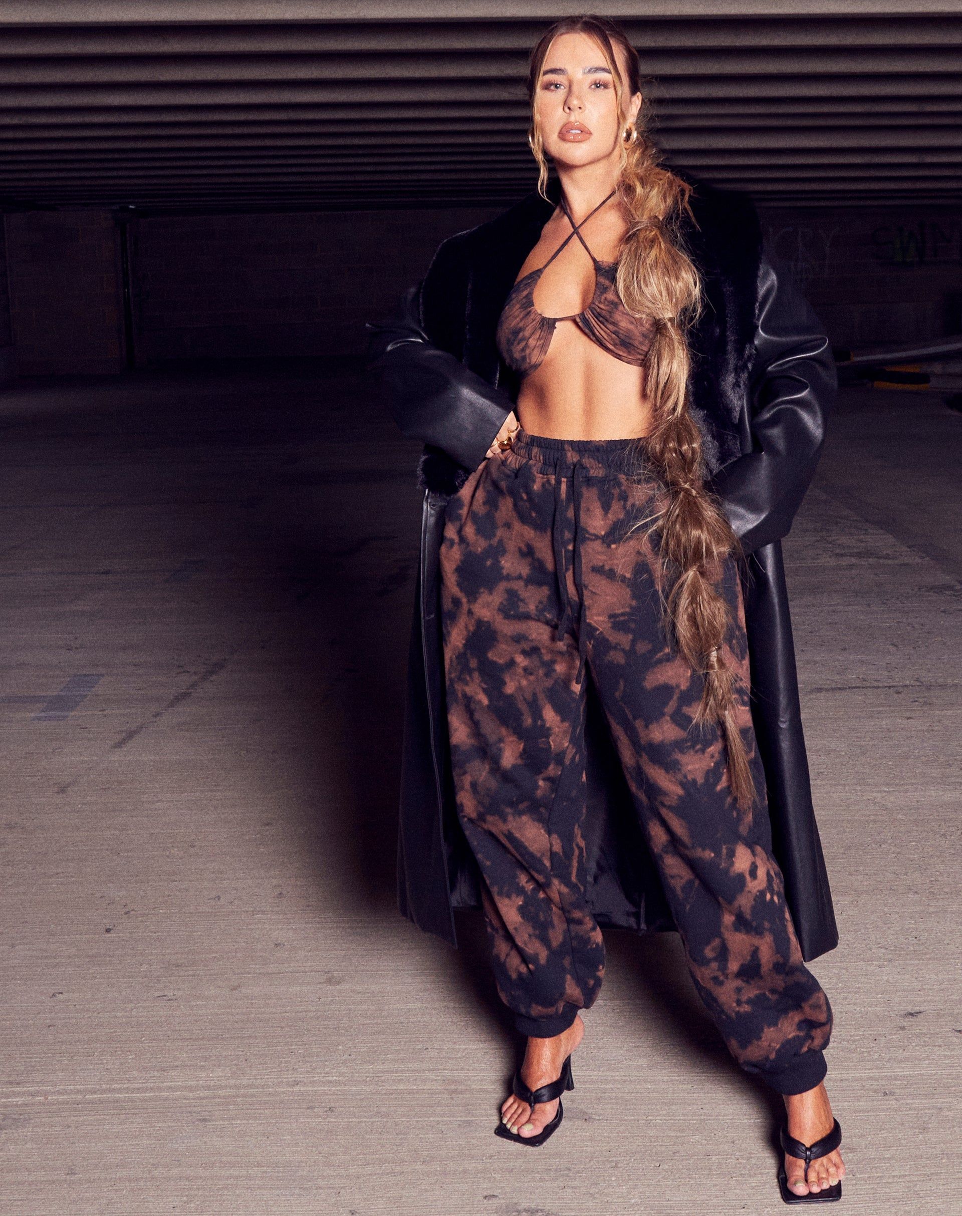 Yessa Crop Top in Black Rust Tie Dye sold by Motel Rocks product image thumbnail 4