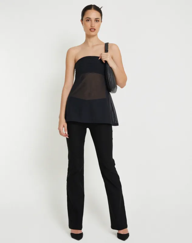 Bilancia Bandeau Mesh Top in Black sold by Motel Rocks