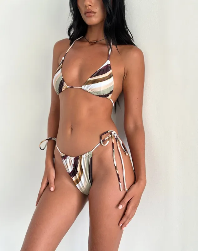 Leyna Bikini Bottom in Wiggle Sunset sold by Motel Rocks