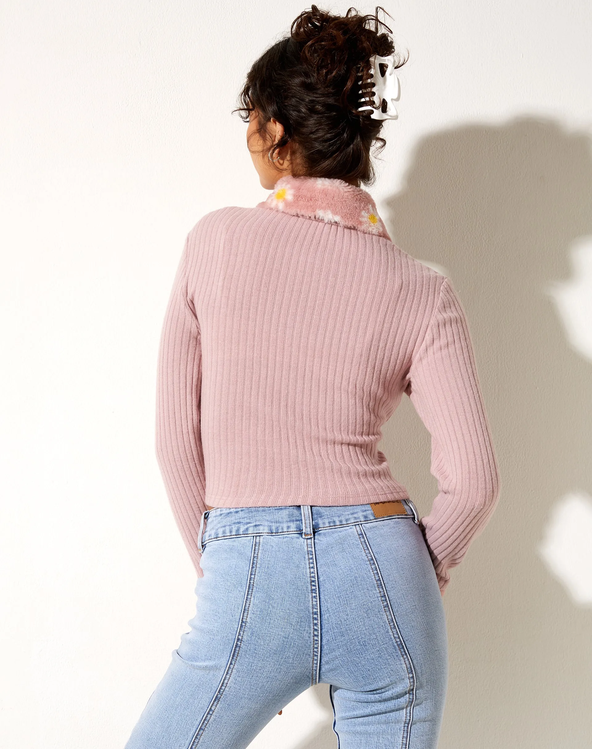 Larita Cardi in Knit Dusky Pink sold by Motel Rocks product image thumbnail 5