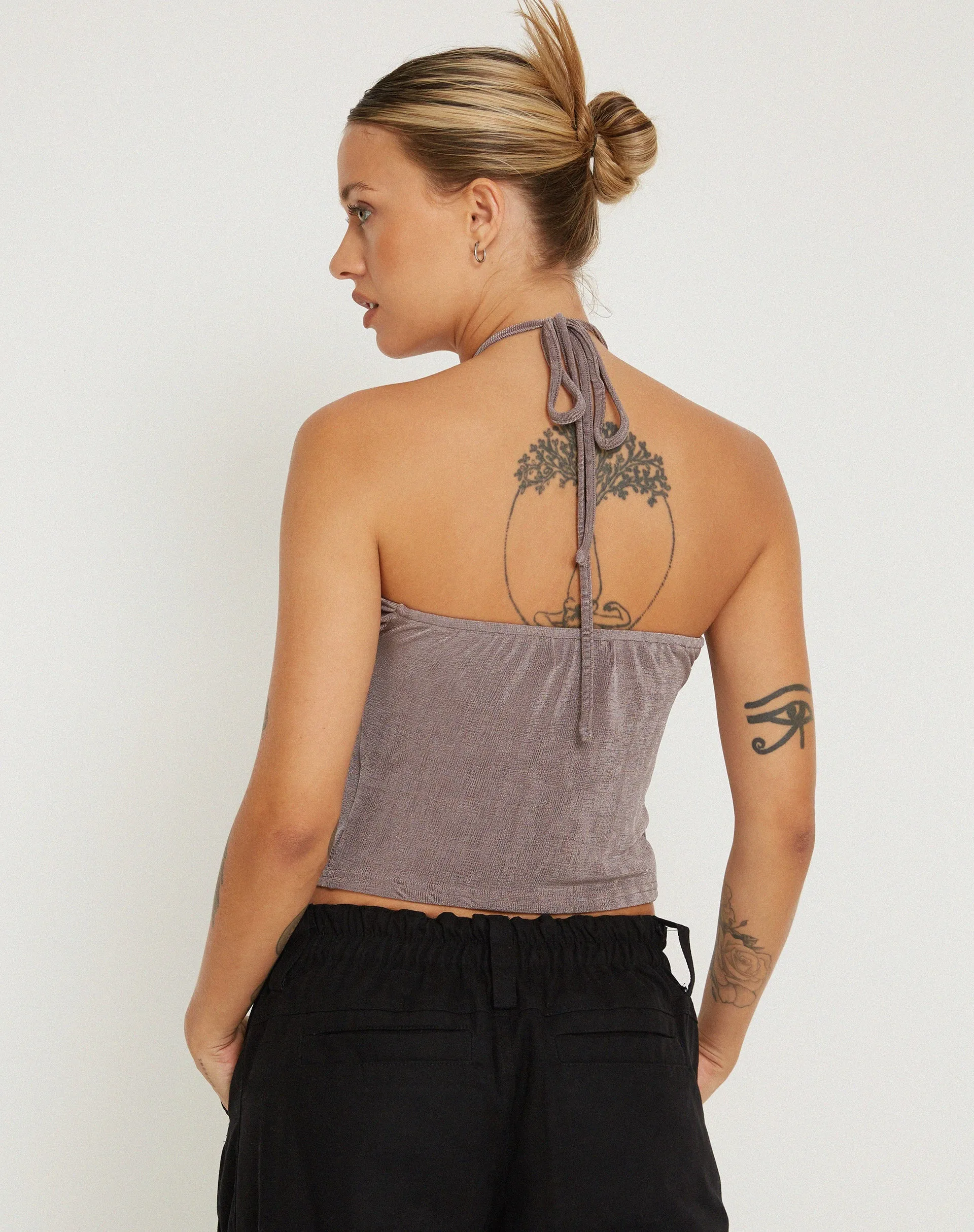 Hiriko Butterfly Top in Charcoal sold by Motel Rocks product image thumbnail 3