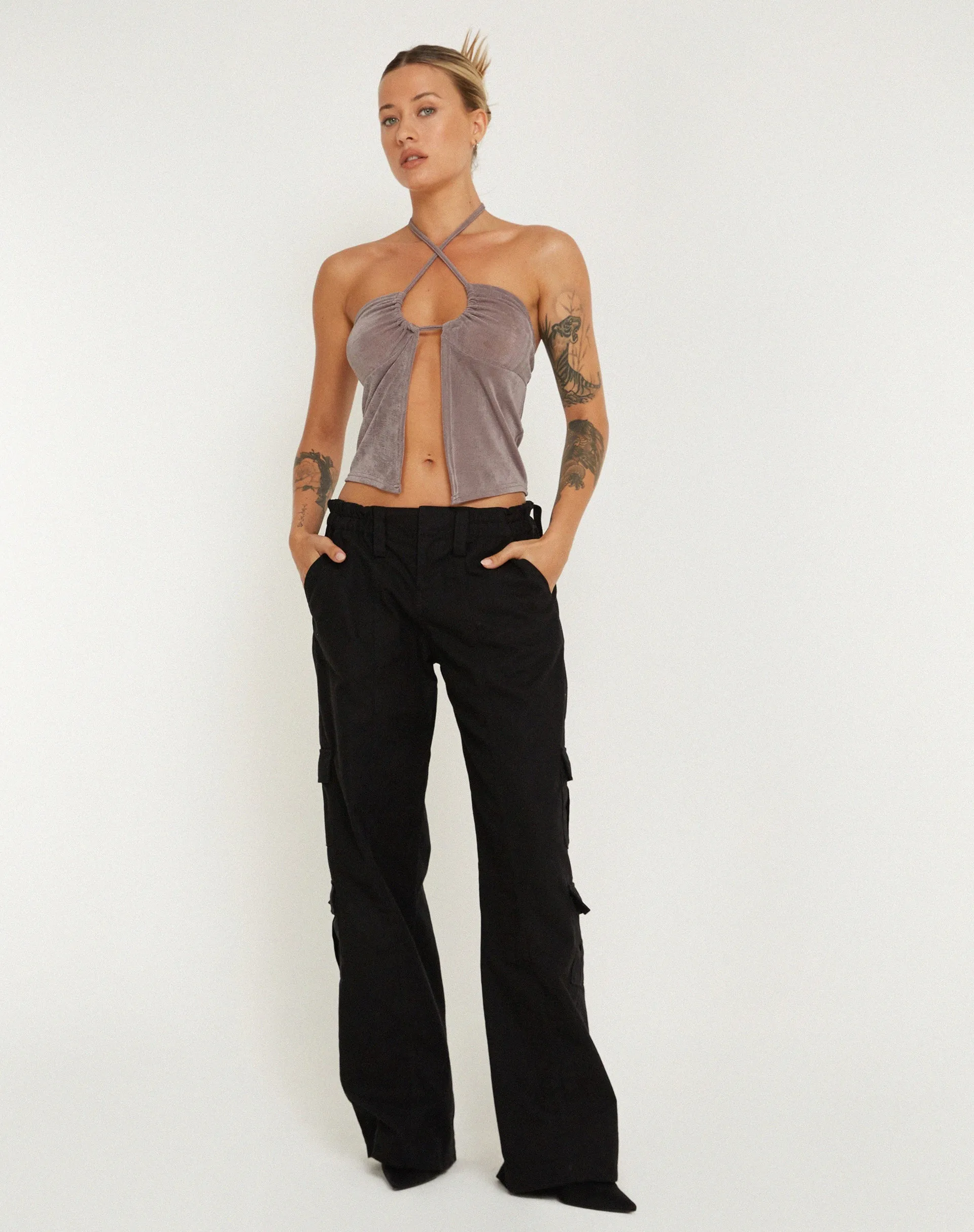 Hiriko Butterfly Top in Charcoal sold by Motel Rocks product image thumbnail 4