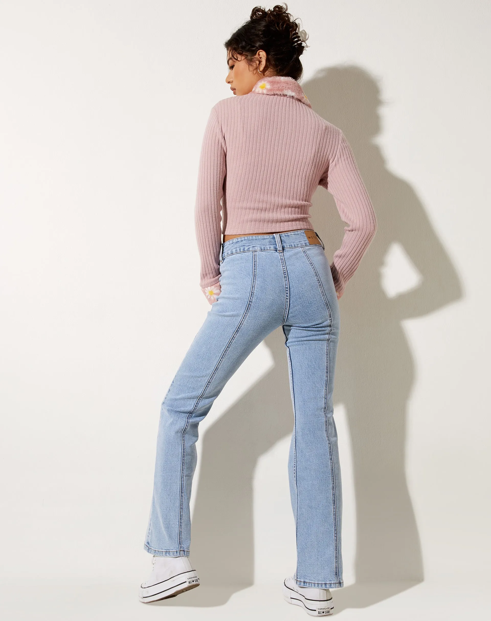 Larita Cardi in Knit Dusky Pink sold by Motel Rocks product image thumbnail 4