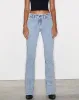 Frayed Low Rise Jeans in Light Wash Blue sold by Motel Rocks