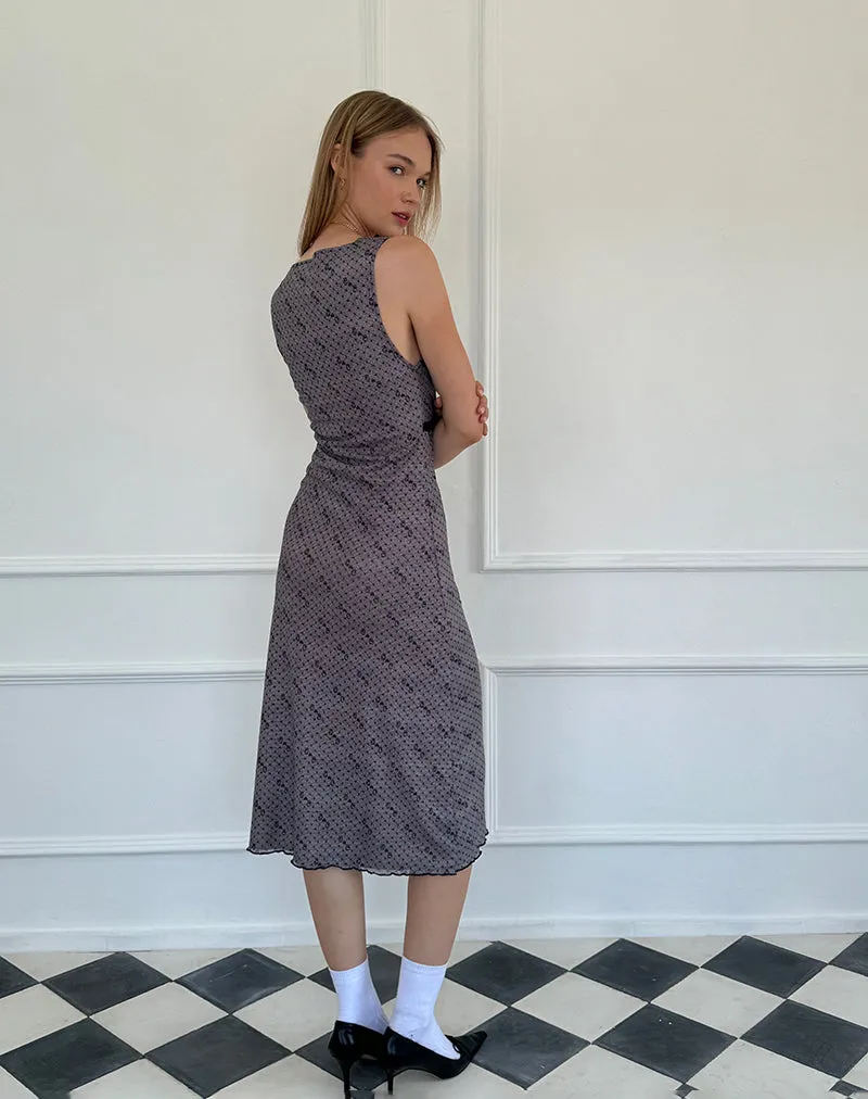 Vasida Mesh Midi Dress in Queen of Hearts sold by Motel Rocks product image thumbnail 4