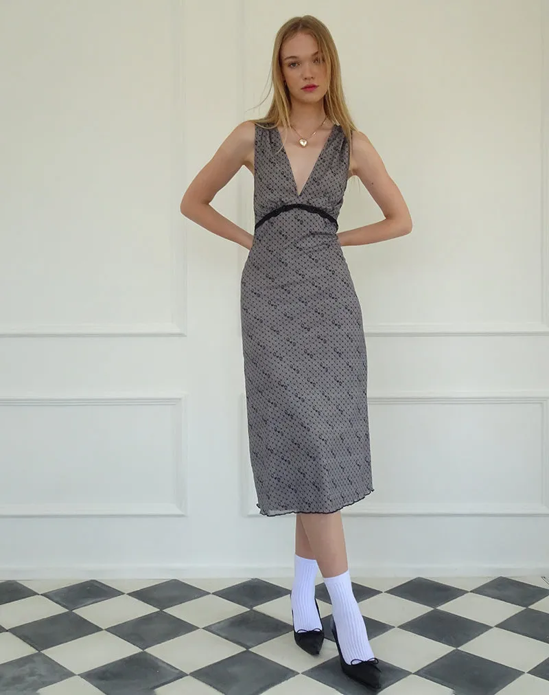 Vasida Mesh Midi Dress in Queen of Hearts sold by Motel Rocks product image thumbnail 3