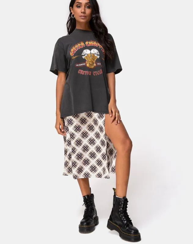 Saika Midi Skirt in Kate Check sold by Motel Rocks