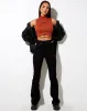 Quera Crop Top in Rib Picante with 'Angel' Embro sold by Motel Rocks