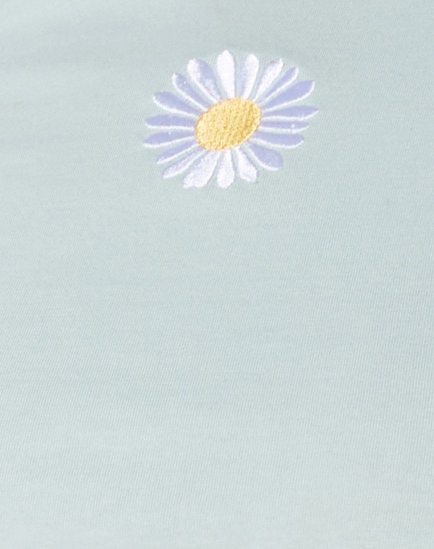 Doga Crop Top in Soft Pistachio Daisy Embro sold by Motel Rocks product image thumbnail 5