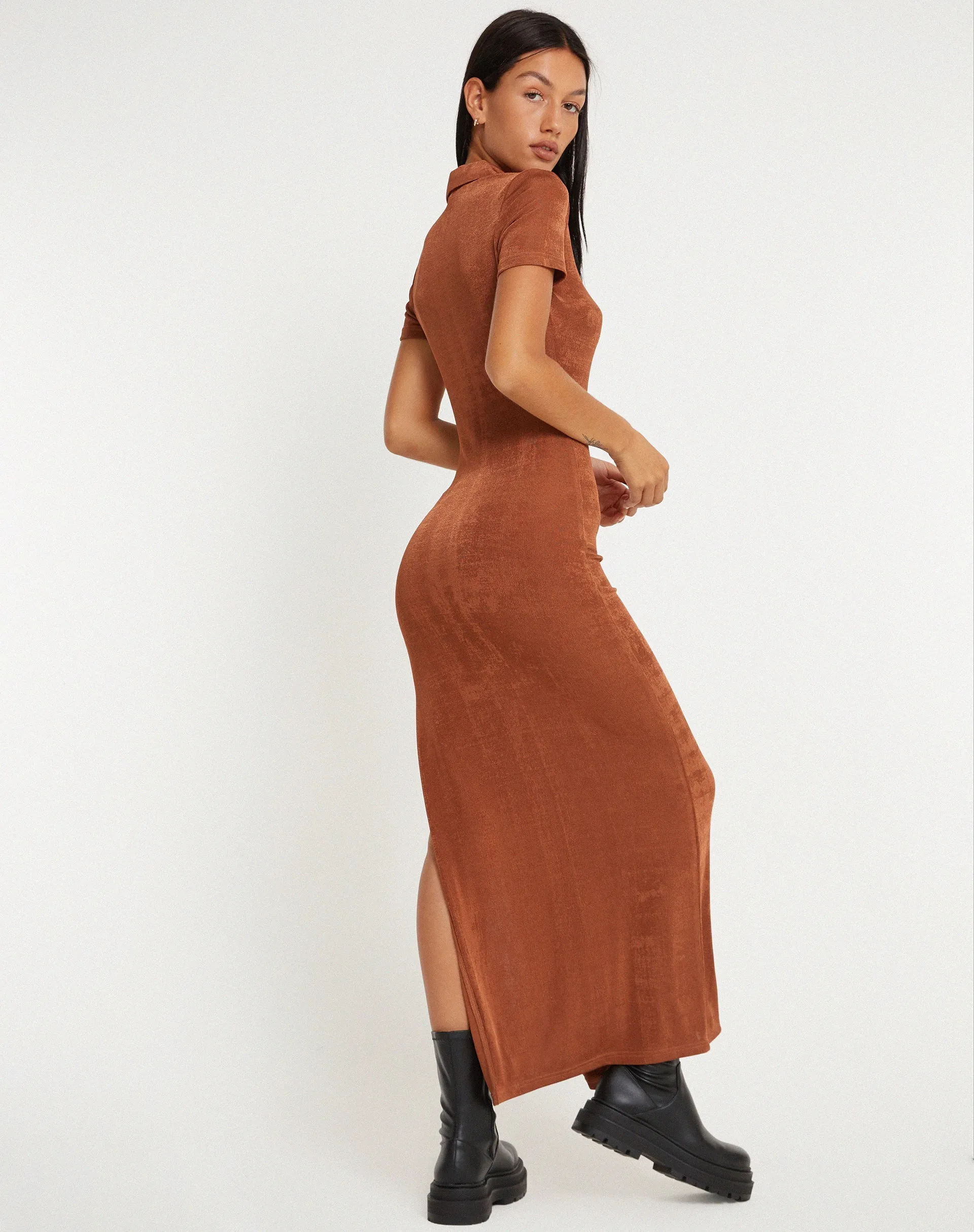 Savita Maxi Dress in Bronze sold by Motel Rocks product image thumbnail 4