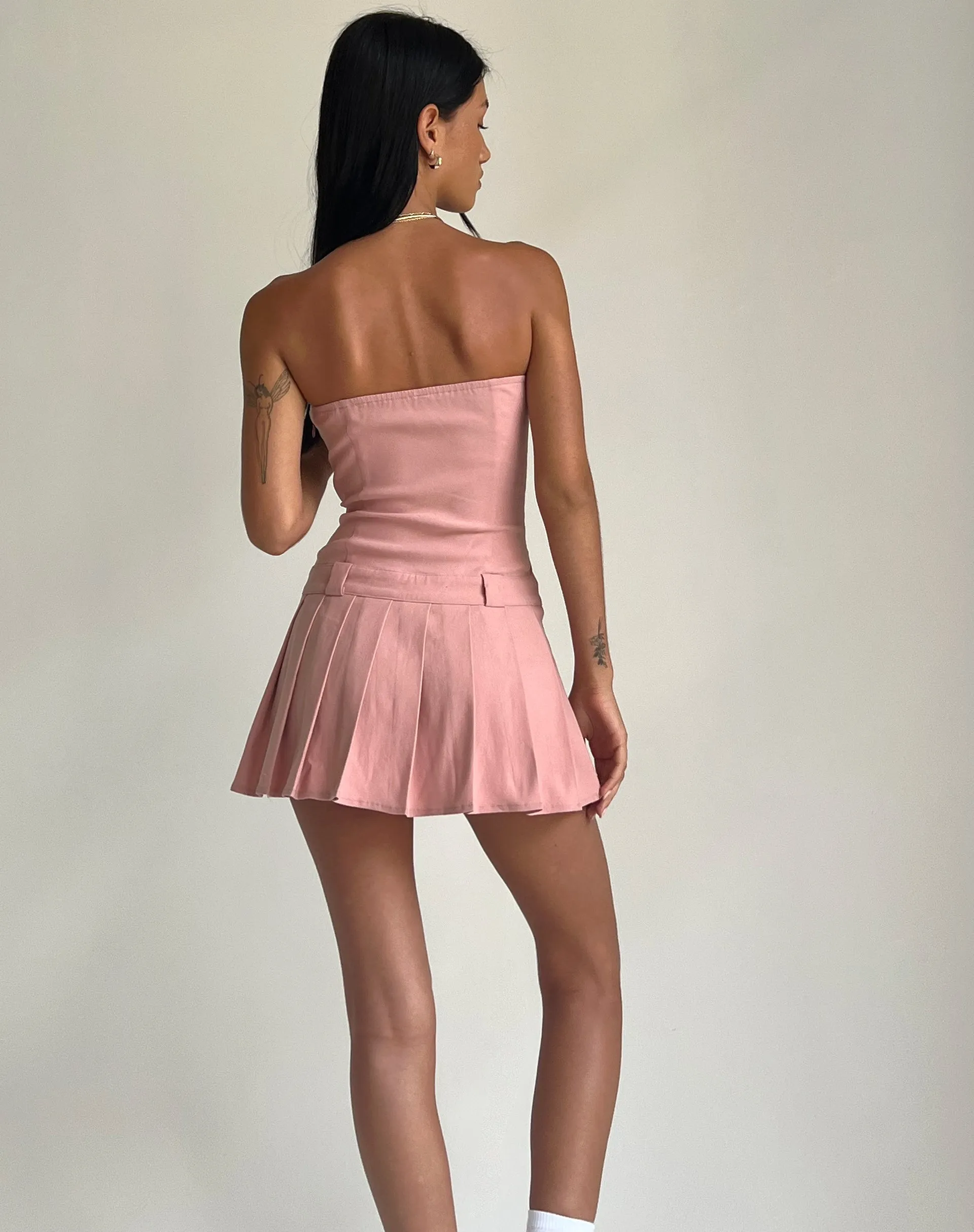 Payoda Bandeau Mini Dress in Pink sold by Motel Rocks product image thumbnail 4