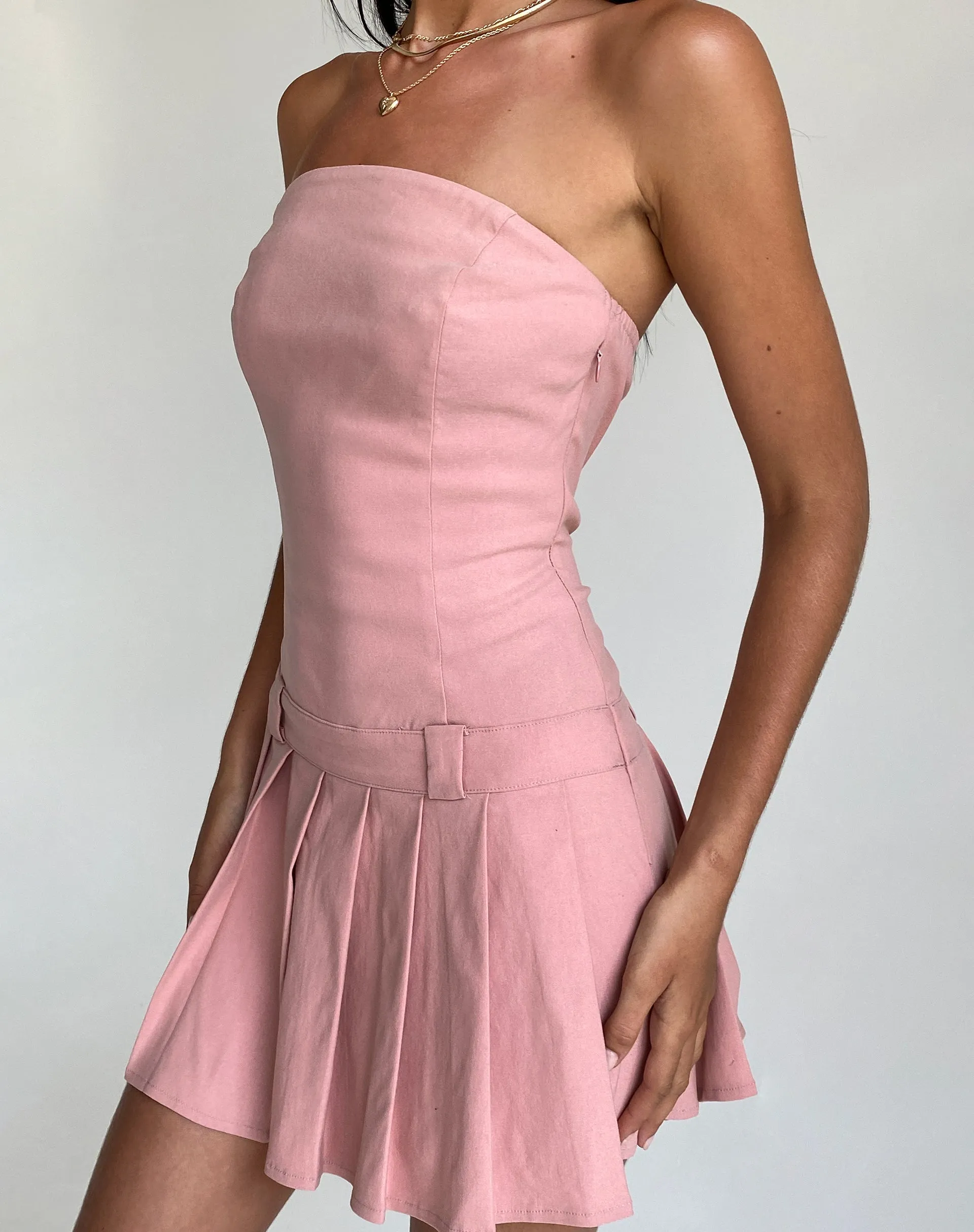 Payoda Bandeau Mini Dress in Pink sold by Motel Rocks product image thumbnail 2