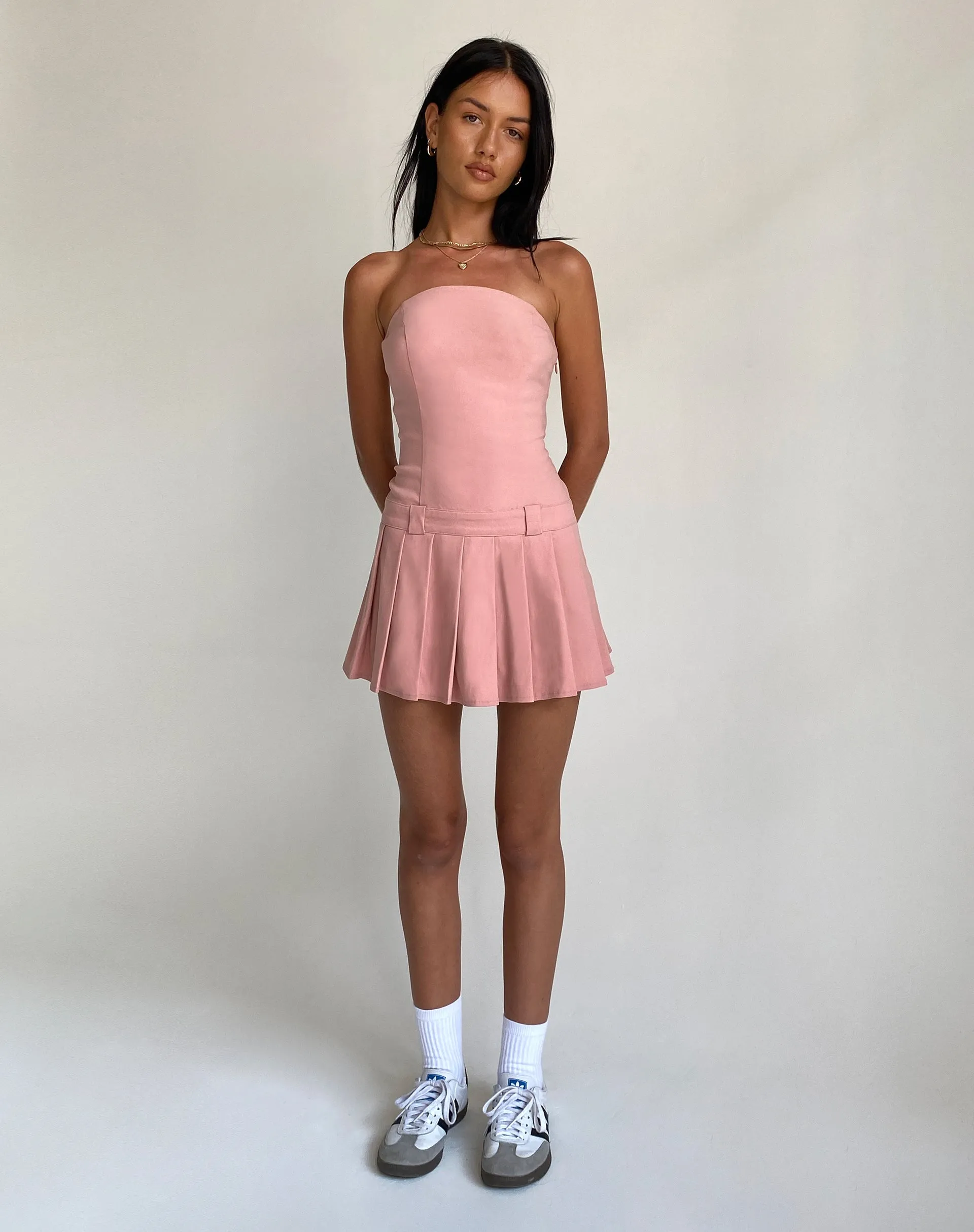 Payoda Bandeau Mini Dress in Pink sold by Motel Rocks product image thumbnail 3