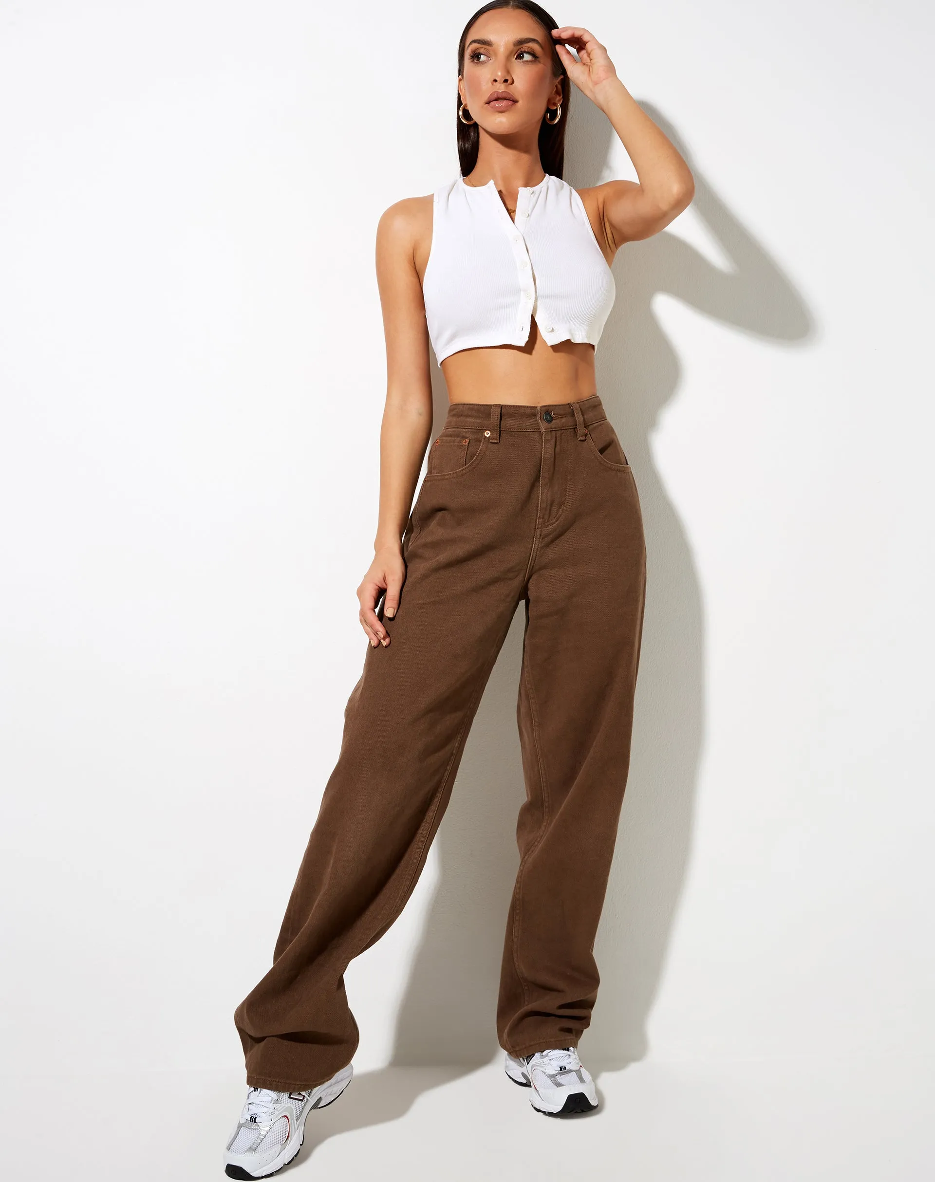 Gilly Crop Top in Rib Ivory sold by Motel Rocks product image thumbnail 2