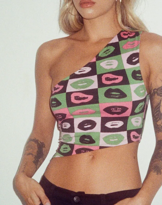 Bayva Crop Top in Lips Green made by Motel Rocks