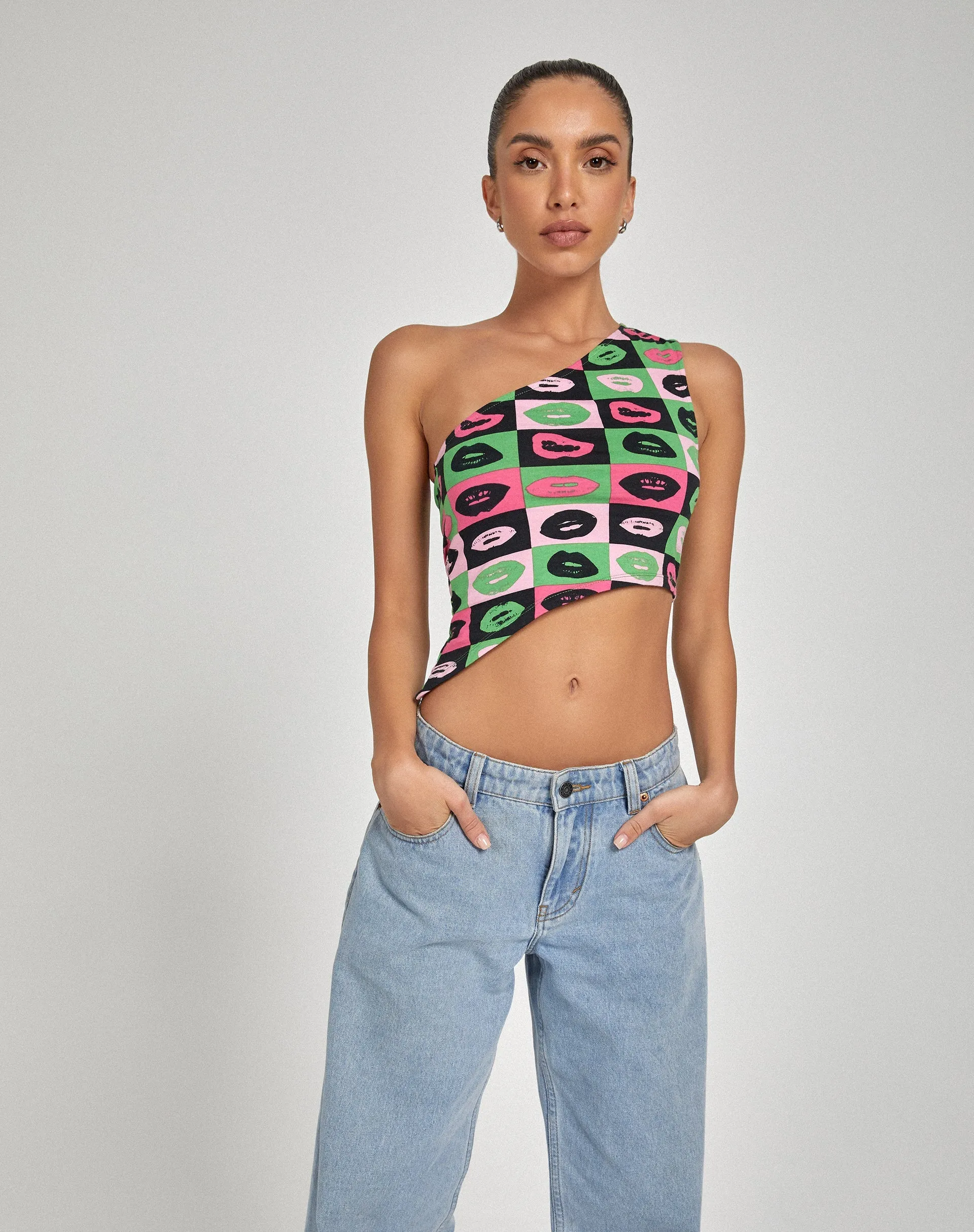 Bayva Crop Top in Lips Green sold by Motel Rocks product image thumbnail 2