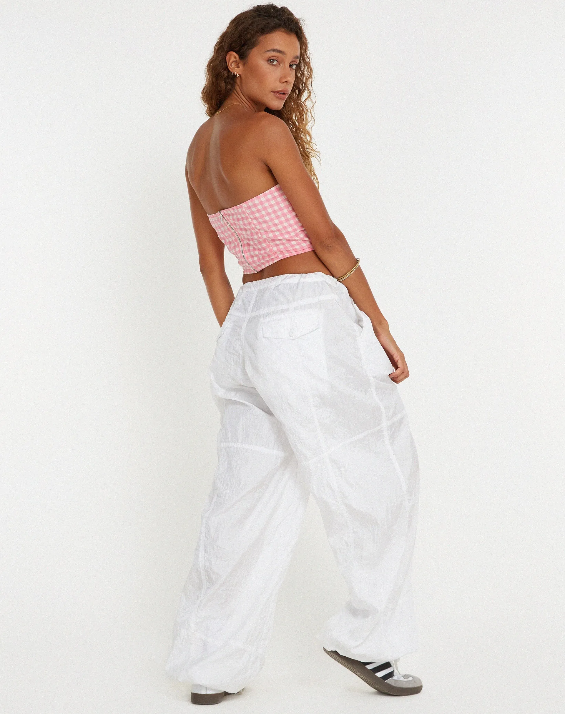 Den Bandeau Top in Gingham Pink sold by Motel Rocks product image thumbnail 5