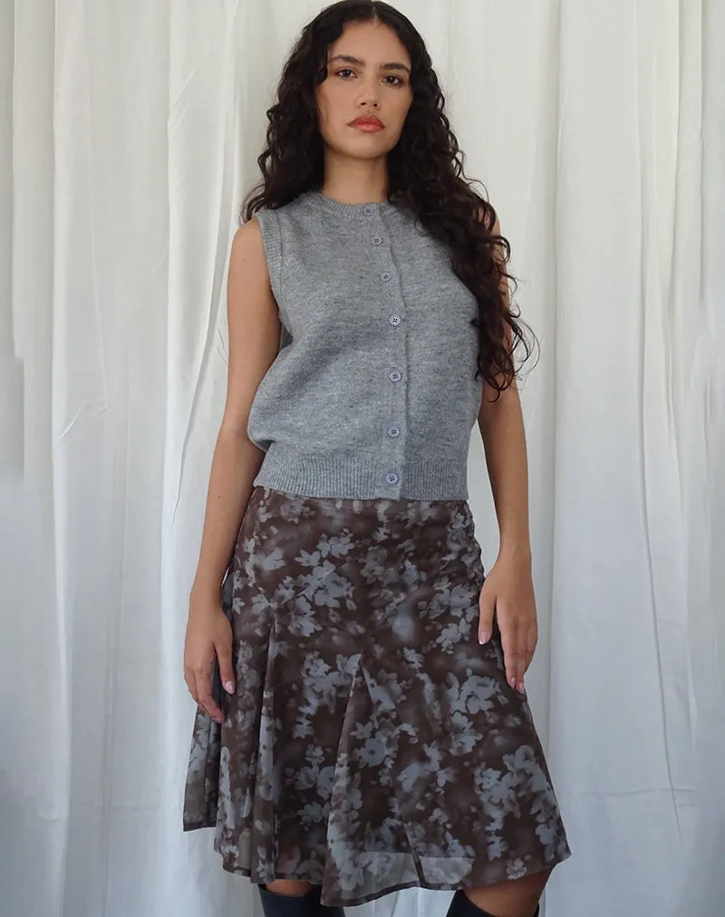 Clarita Midi Skirt in Botanical Shadow Brown sold by Motel Rocks product image thumbnail 2