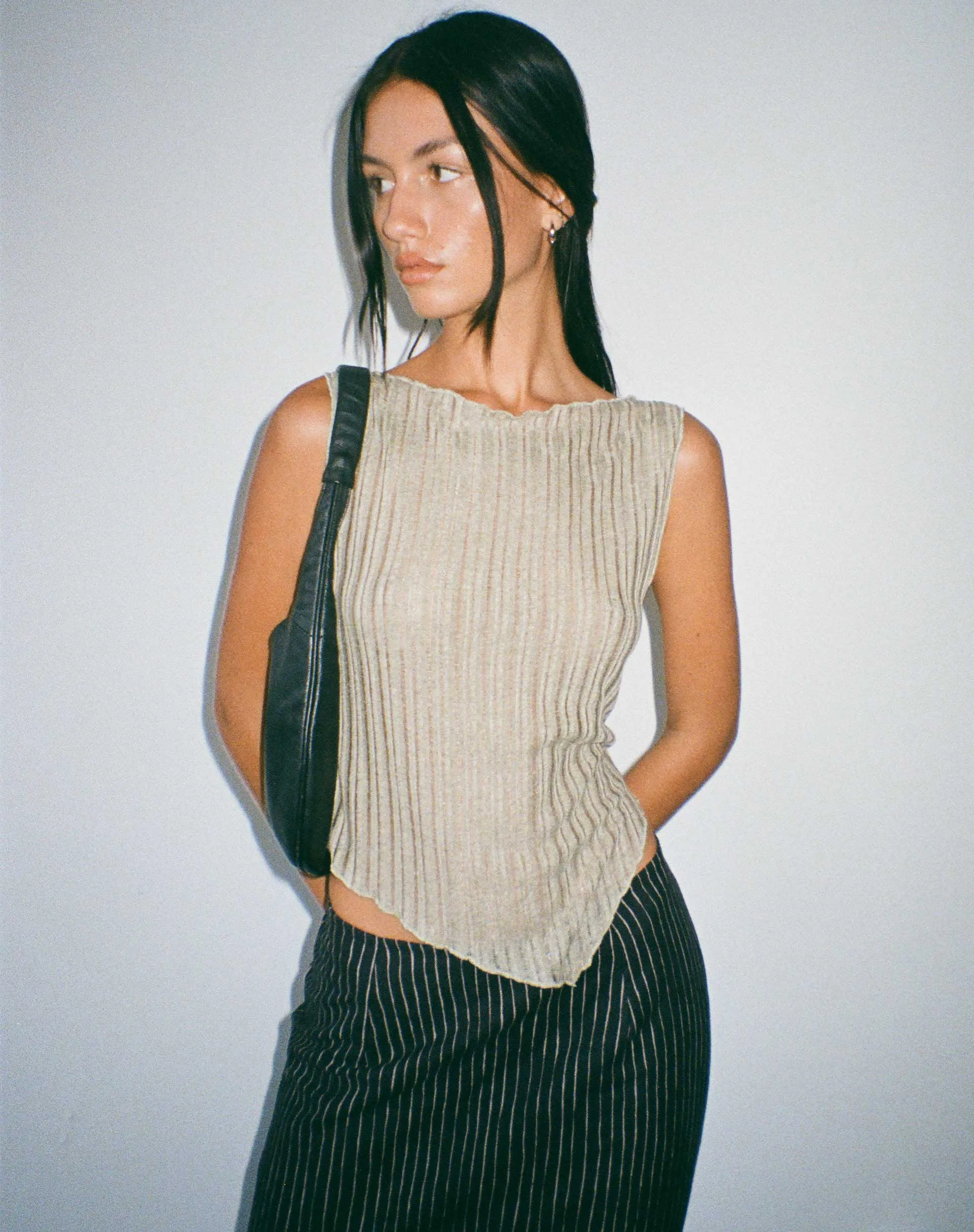 Etta Knitted Vest Top in Sage sold by Motel Rocks product image thumbnail 4